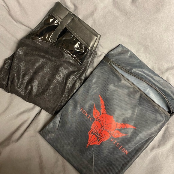 Toxic Vision Midnight Bullet Pants - Faux Suede Stretch and Supershine - Picture 5 of 9